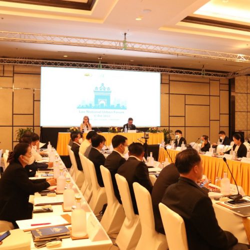 A panel discussion during the 2022 Lao National Urban Forum